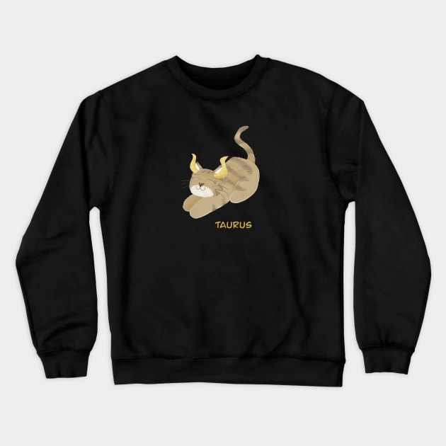 Taurus cat zodiac sign Crewneck Sweatshirt by AbbyCatAtelier